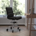 thumbnail image 1 of Mid-Back Black Drafting Chair with Adjustable Foot Ring, Chrome Base,, 1 of 4