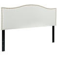 thumbnail image 1 of Flash Furniture Lexington Upholstered Queen Size Headboard with Accent Nail Trim in White Fabric, 1 of 11