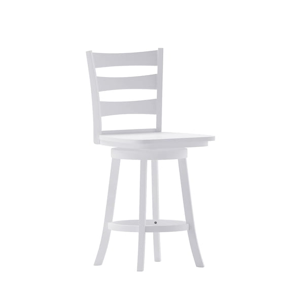 Flash Furniture Liesel Classic Solid Wood Ladder Back Counter Height Barstool Antique White Wash