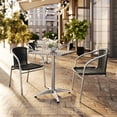 thumbnail image 1 of Flash Furniture 23.5'' Square Aluminum Indoor-Outdoor Table Set with 2 Black Rattan Chairs, 1 of 13