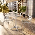 thumbnail image 1 of Flash Furniture 23.5'' Square Aluminum Indoor-Outdoor Table Set with 2 Slat Back Chairs, 1 of 13
