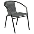 thumbnail image 1 of Flash Furniture Lila Gray Rattan Indoor-Outdoor Restaurant Stack Chair, 1 of 15