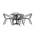 thumbnail image 1 of Flash Furniture Lila Indoor-Outdoor Table Set with 4 Slat Back Chairs 31.5'' Square Black, 1 of 2