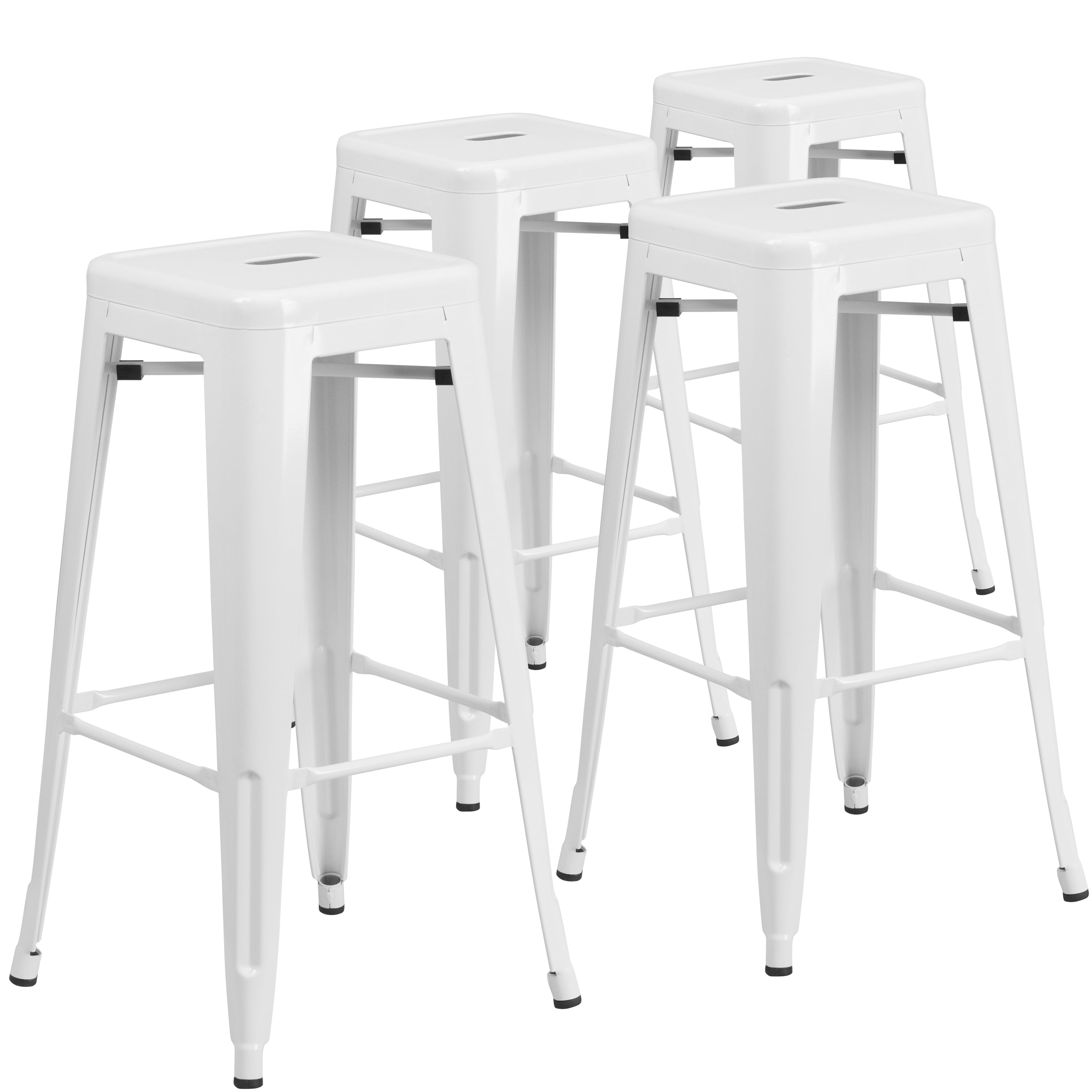 30'' High Backless Metal Indoor Barstool with Square Seat
