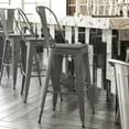 thumbnail image 1 of Flash Furniture Lincoln 24"H Slat Back Bar Stool, Gray, 1 of 13