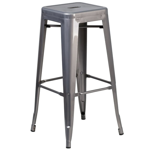 Flash Furniture Lincoln Backless Barstool, Clear Coated