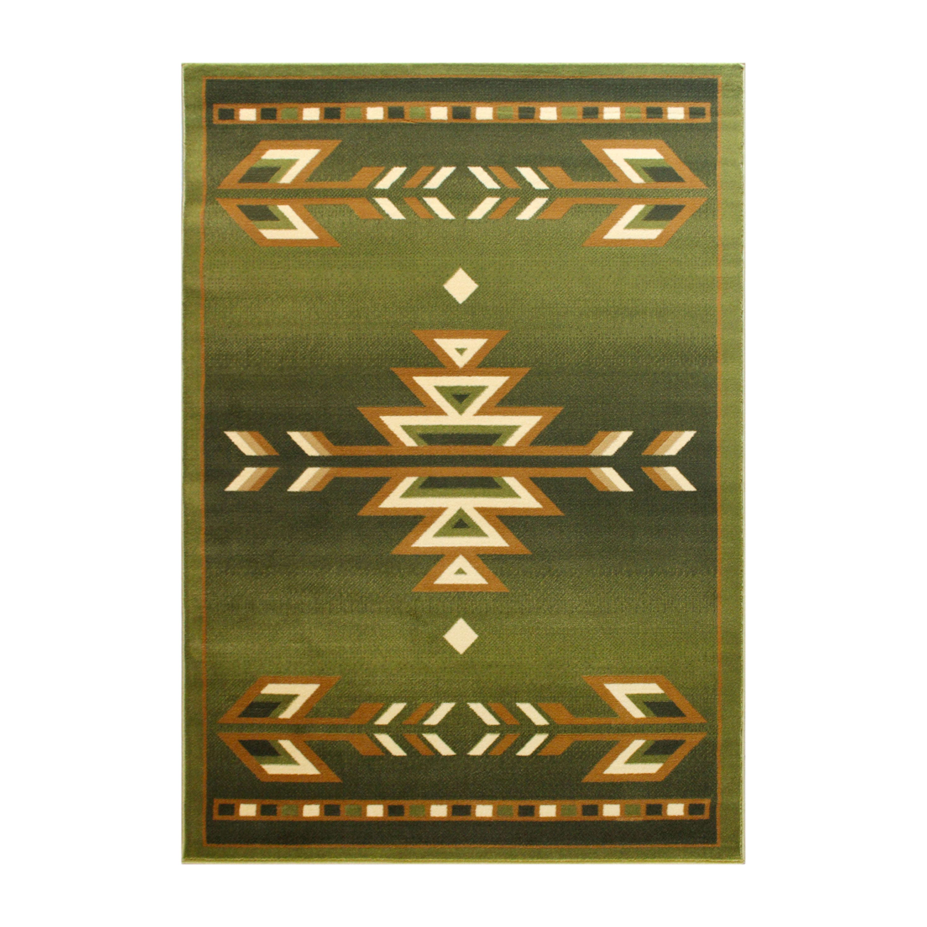 Lodi Southwestern 6' x 9' Green Geometric Olefin Area Rug