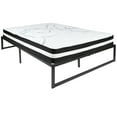 thumbnail image 1 of Flash Furniture Louis 14 Inch Metal Platform Bed Frame with 10 Inch Pocket Spring Mattress in a Box (No Box Spring Required) - Full, 1 of 14