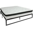 thumbnail image 1 of Flash Furniture Louis 14 Inch Metal Platform Bed Frame with 12 Inch Memory Foam Pocket Spring Mattress in a Box (No Box Spring Required) - King, 1 of 13