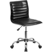 Flash Furniture Low Back Designer Armless Black Ribbed Swivel Task Office Chair