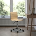 thumbnail image 1 of Flash Furniture Low Back Designer Armless Tan Ribbed Swivel Task Office Chair, 1 of 15