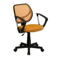 thumbnail image 1 of Flash Furniture Low Back Orange Mesh Swivel Task Office Chair with Arms, 1 of 12