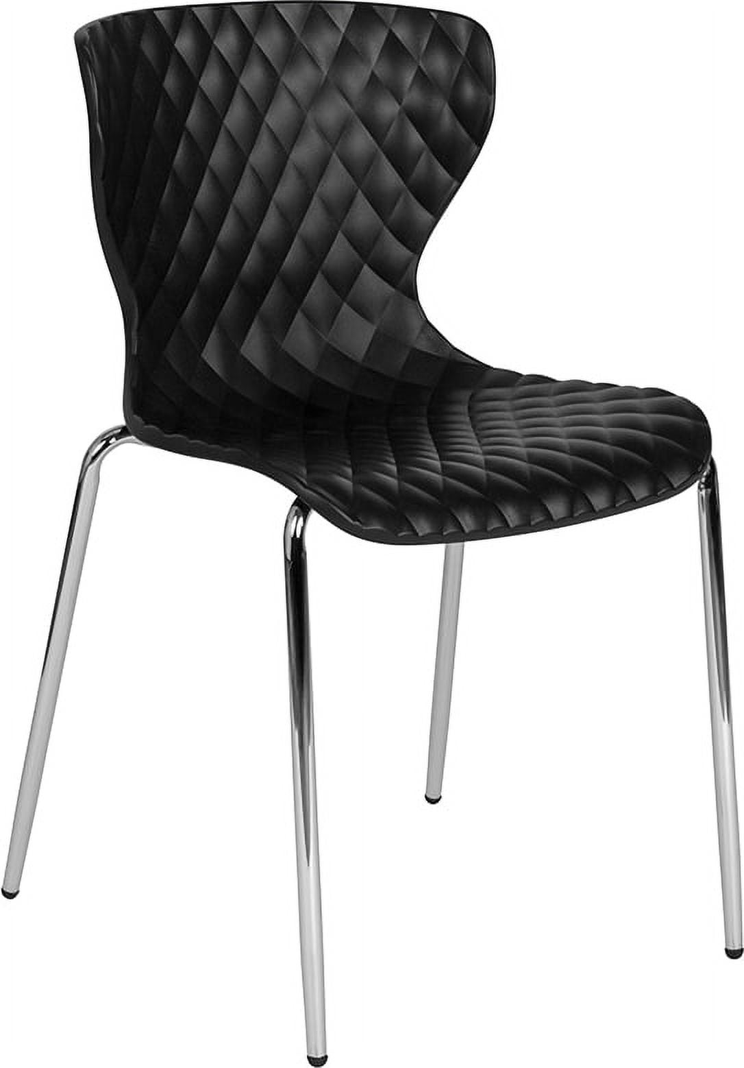 Lowell Black Metal Diamond Quilted Stackable Chair