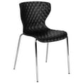 thumbnail image 1 of Flash Furniture Lowell Contemporary Design Black Plastic Stack Chair, 1 of 11