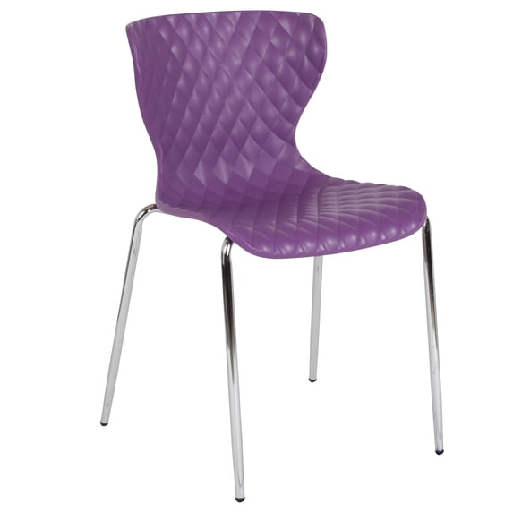 Flash Furniture Lowell Contemporary Design Purple Plastic Stack ChairNative AmericanNative