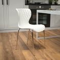 thumbnail image 1 of Flash Furniture Lowell Contemporary Design White Plastic Stack Chair, 1 of 11