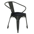 thumbnail image 1 of Flash Furniture Luna Commercial Grade Black Metal Indoor-Outdoor Chair with Arms with Black Poly Resin Wood Seat, 1 of 13