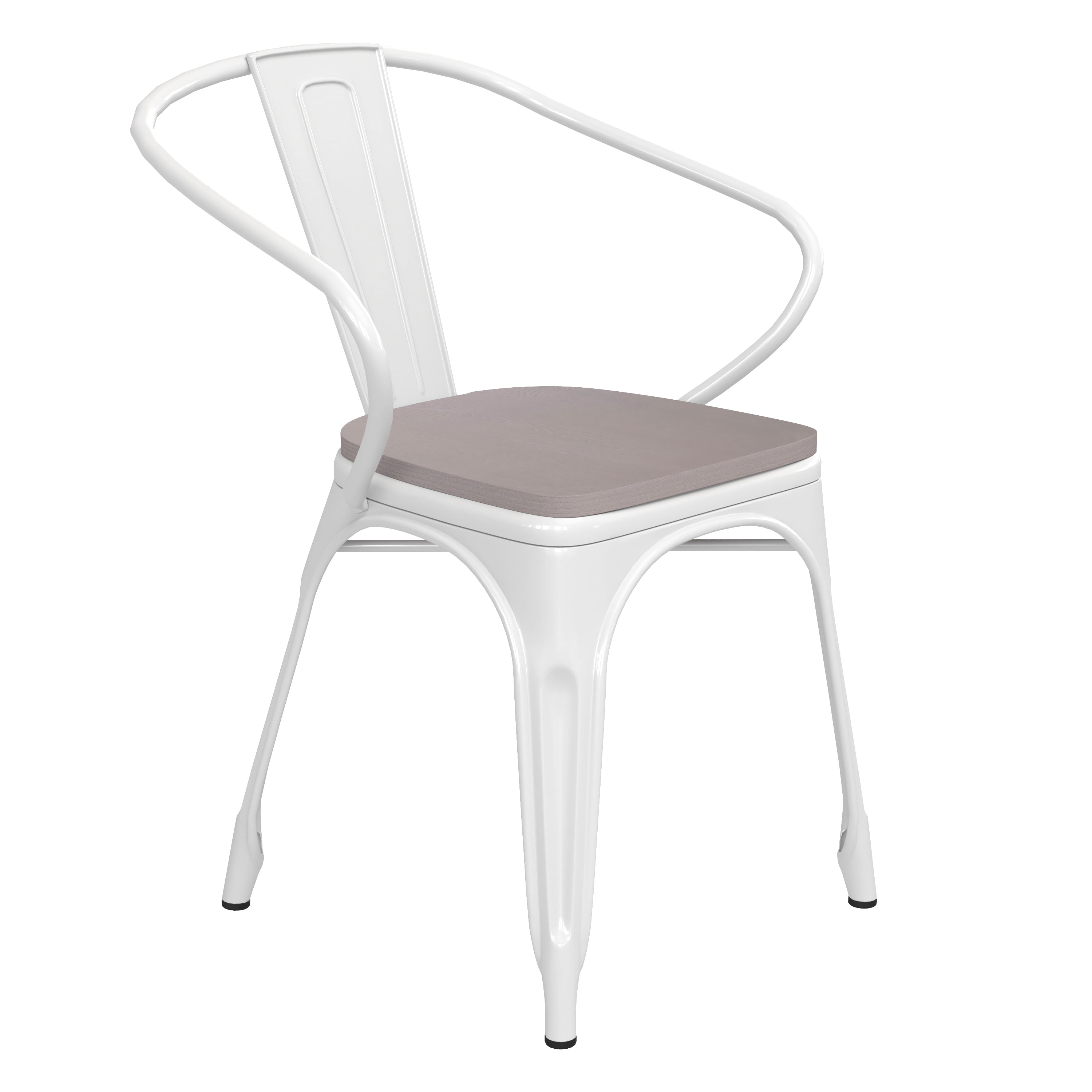 Flash Furniture Luna Commercial Grade White Metal IndoorOutdoor Chair
