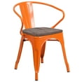 thumbnail image 1 of Flash Furniture Luna Orange Metal Chair with Wood Seat and Arms, 1 of 7