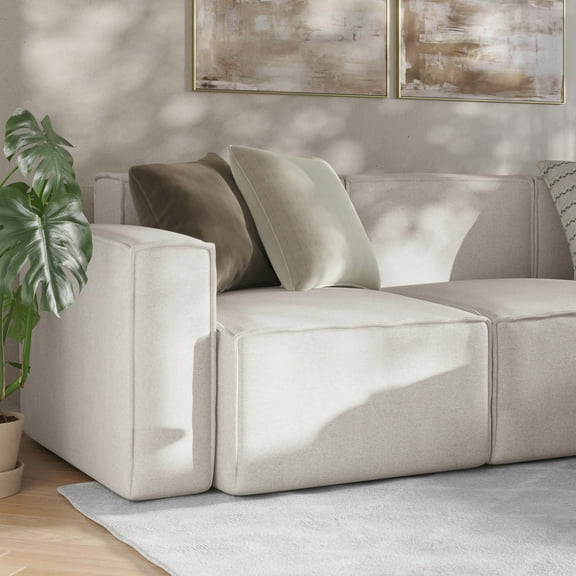 Flash Furniture Luxury Modular Sectional Sofa, Left Side with Arm Rest, Cream