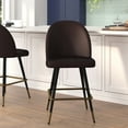 thumbnail image 1 of Flash Furniture Lyla 30"H Square Adjustable Mid Back Barstool, Brown, 1 of 12