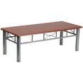 thumbnail image 1 of Flash Furniture Mahogany Laminate Coffee Table with Silver Steel Frame, 1 of 4