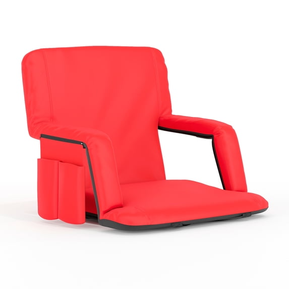 Flash Furniture Malta Collection Fabric Stadium Chair, Red