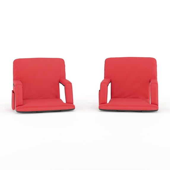 Flash Furniture Malta Fabric Stadium Chair (2 Pack), Red