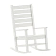 thumbnail image 1 of Flash Furniture Manchester Contemporary Rocking Chair, All-Weather HDPE Indoor/Outdoor Rocker in White, 1 of 12