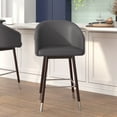 thumbnail image 1 of Flash Furniture Margo 26.25"H Square Mid Back Barstool, Gray/Walnut, 1 of 11
