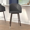 thumbnail image 1 of Flash Furniture Margo 30"H Square Mid Back Barstool, Gray/Walnut, 1 of 11