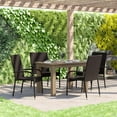 thumbnail image 1 of Flash Furniture Maxim Wicker Dining Chair with Arms, Espresso, Set of 4, 1 of 9