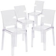 thumbnail image 1 of Flash Furniture McKenna 4 Pack Ghost Chair with Square Back in Transparent Crystal, 1 of 13