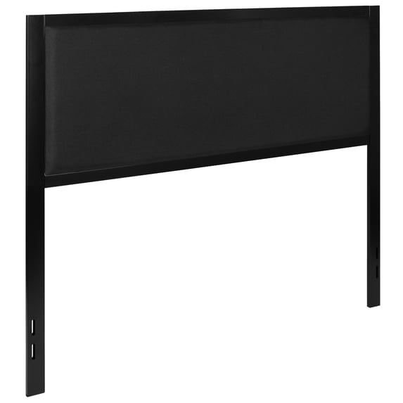 Flash Furniture Melbourne Classic Contemporary Traditional Panel Upholstered Adjustable Fabric Foam Metal Polyester Headboards, Queen, Black