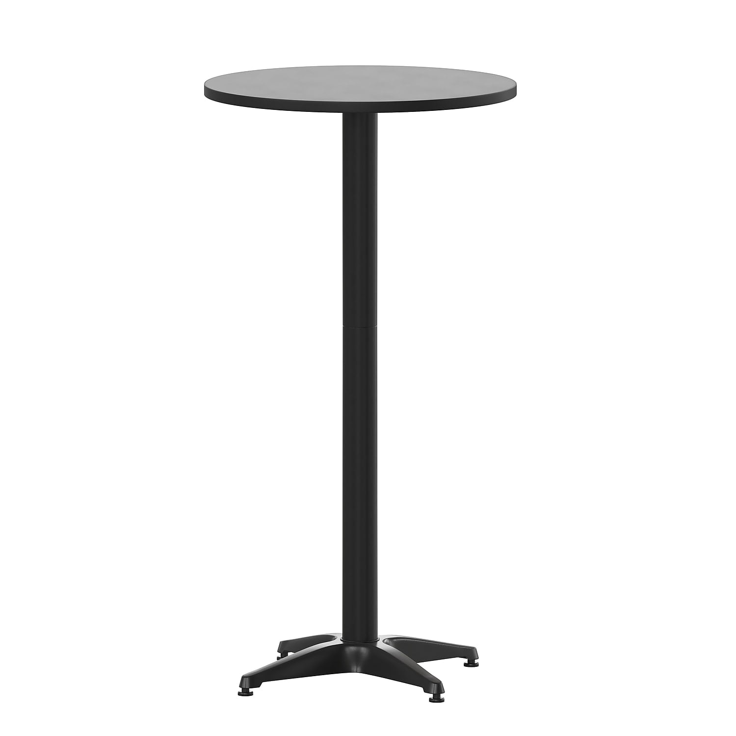 Mellie 23.5" Black Round Aluminum Bar Height Table