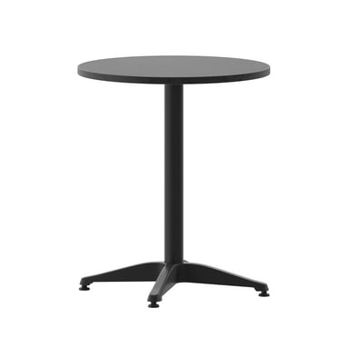 Flash Furniture Mellie 23.5'' Black Round Metal Indoor-Outdoor Table with Base