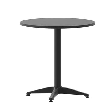 Flash Furniture Mellie 27.5'' Black Round Metal Indoor-Outdoor Table with Base