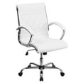 thumbnail image 1 of Flash Furniture Merideth Mid-Back Designer White LeatherSoft Executive Swivel Office Chair with Chrome Base and Arms, 1 of 6