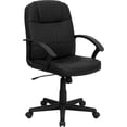 thumbnail image 1 of Flash Furniture Mid-Back Black Leather Executive Swivel Office Chair with Rounded Back and Arms, 1 of 7