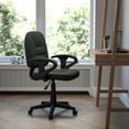 thumbnail image 1 of Flash Furniture Mid-Back Black Leather Swivel Ergonomic Task Office Chair with Adjustable Arms, 1 of 12