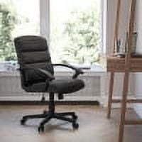 Flash Furniture Mid-Back Black LeatherSoft Swivel Task Office Chair with Arms