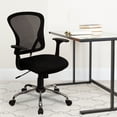 thumbnail image 1 of Flash Furniture Mid-Back Black Mesh Swivel Task Office Chair with Chrome Base and Arms, 1 of 14