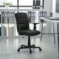 thumbnail image 1 of Flash Furniture Mid-Back Black Quilted Vinyl Swivel Task Office Chair with Arms, 1 of 13