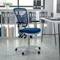 thumbnail image 1 of Flash Furniture Mid-Back Blue Mesh Multifunction Executive Swivel Ergonomic Office Chair with Adjustable Arms and White Frame, 1 of 15