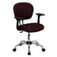 thumbnail image 1 of Flash Furniture Mid-Back Burgundy Mesh Padded Swivel Task Office Chair with Chrome Base and Arms, 1 of 6