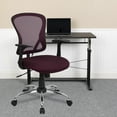 thumbnail image 1 of Flash Furniture Mid-Back Burgundy Mesh Swivel Task Office Chair with Chrome Base and Arms, 1 of 12