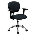 thumbnail image 1 of Flash Furniture Mid-Back Gray Mesh Padded Swivel Task Office Chair with Chrome Base and Arms, 1 of 6