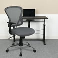 thumbnail image 1 of Flash Furniture Mid-Back Gray Mesh Swivel Task Office Chair with Chrome Base and Arms, 1 of 14