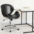 thumbnail image 1 of Flash Furniture Mid-Back Mahogany Wood Conference Office Chair in Black LeatherSoft, 1 of 8