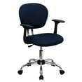 thumbnail image 1 of Flash Furniture Mid-Back Navy Mesh Padded Swivel Task Office Chair with Chrome Base and Arms, 1 of 6
